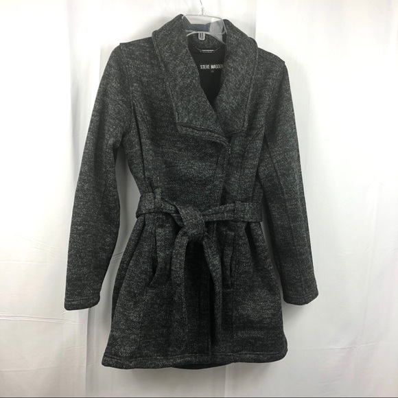 Steve Madden Jackets & Blazers - Steve Madden Asymmetrical Zip Fleece Coat Gray Lg